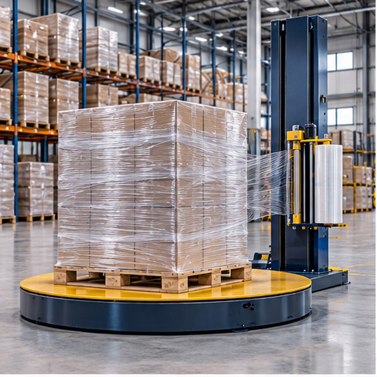 Pallet stretch wrapping equipment
